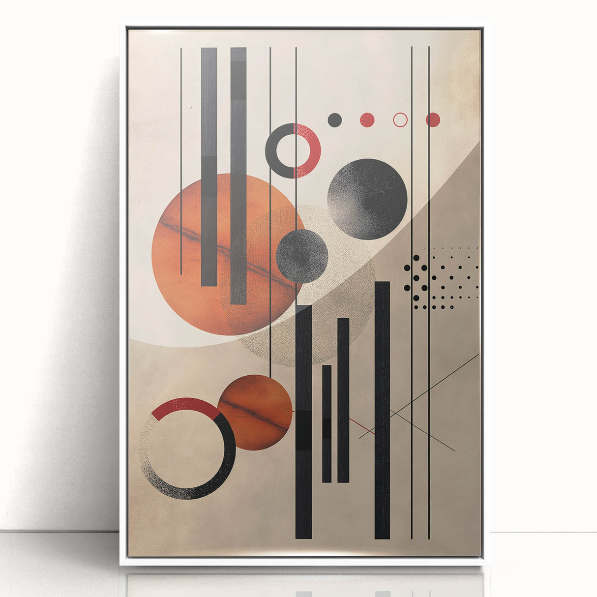 Abstract Bohemian Wall Art - Geometric Boho Decor Canvas with Earthy Hues