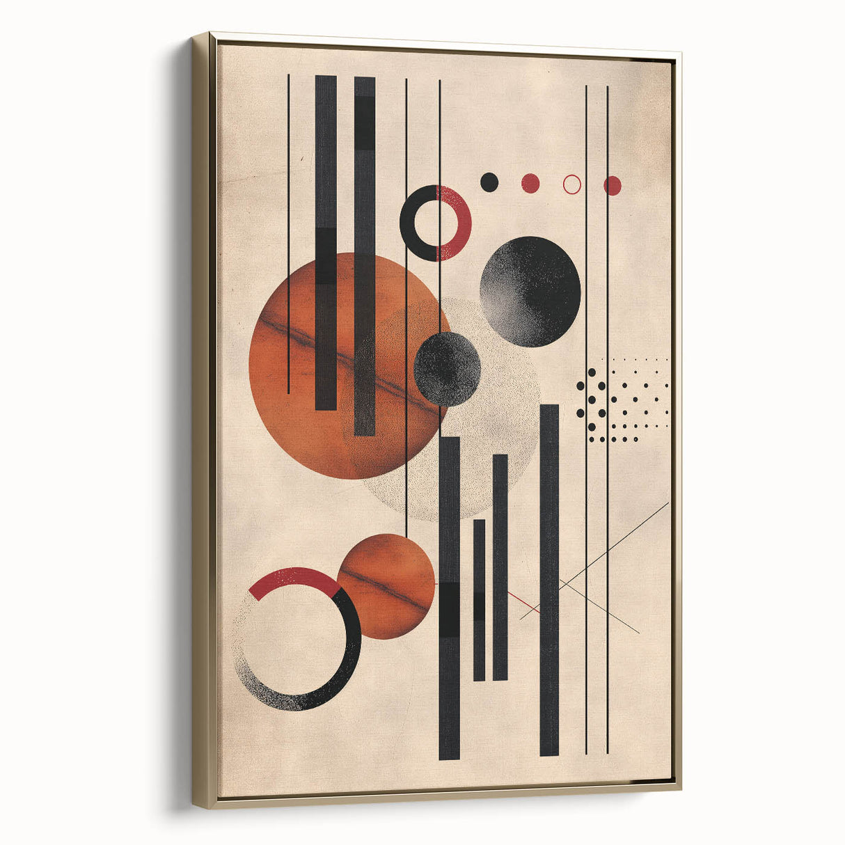 Abstract Bohemian Wall Art - Geometric Boho Decor Canvas with Earthy Hues