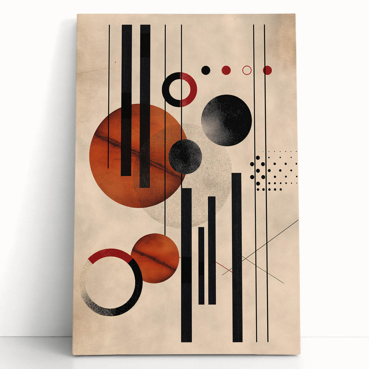 Abstract Bohemian Wall Art - Geometric Boho Decor Canvas with Earthy Hues