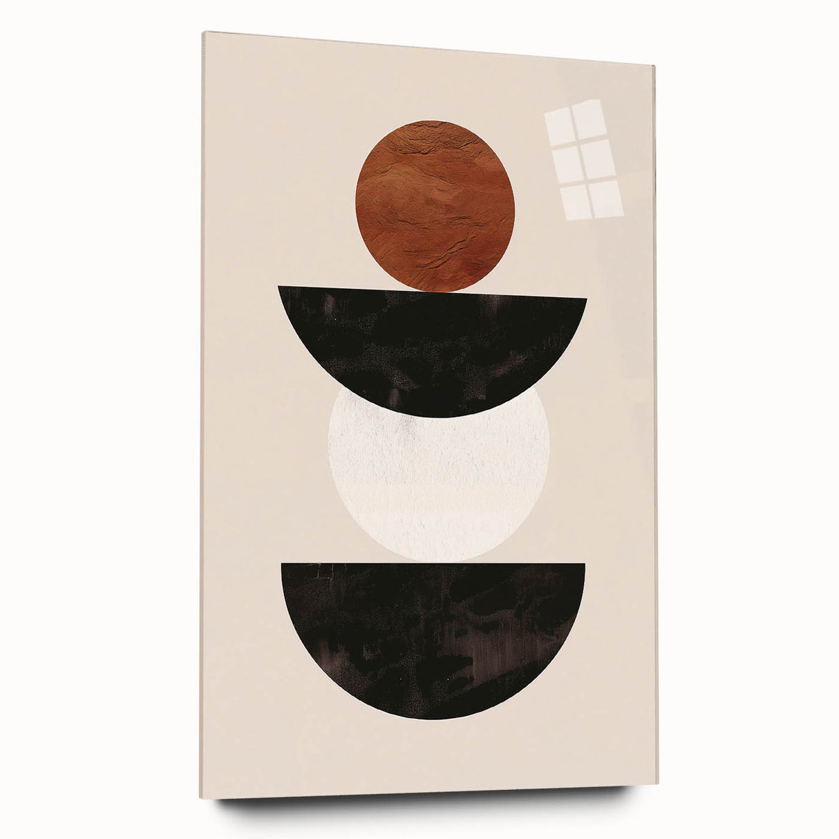 Minimalist Bohemian Wall Art - Geometric Boho Decor Canvas with Earthy Tones