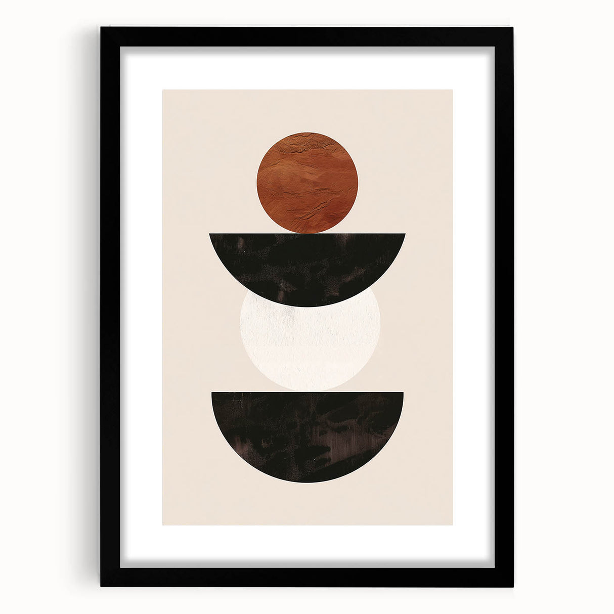 Minimalist Bohemian Wall Art - Geometric Boho Decor Canvas with Earthy Tones