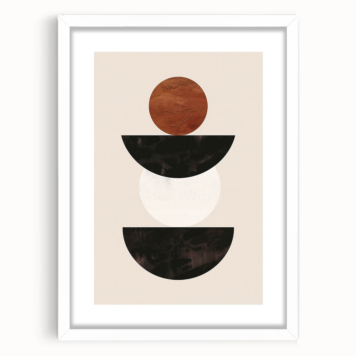 Minimalist Bohemian Wall Art - Geometric Boho Decor Canvas with Earthy Tones