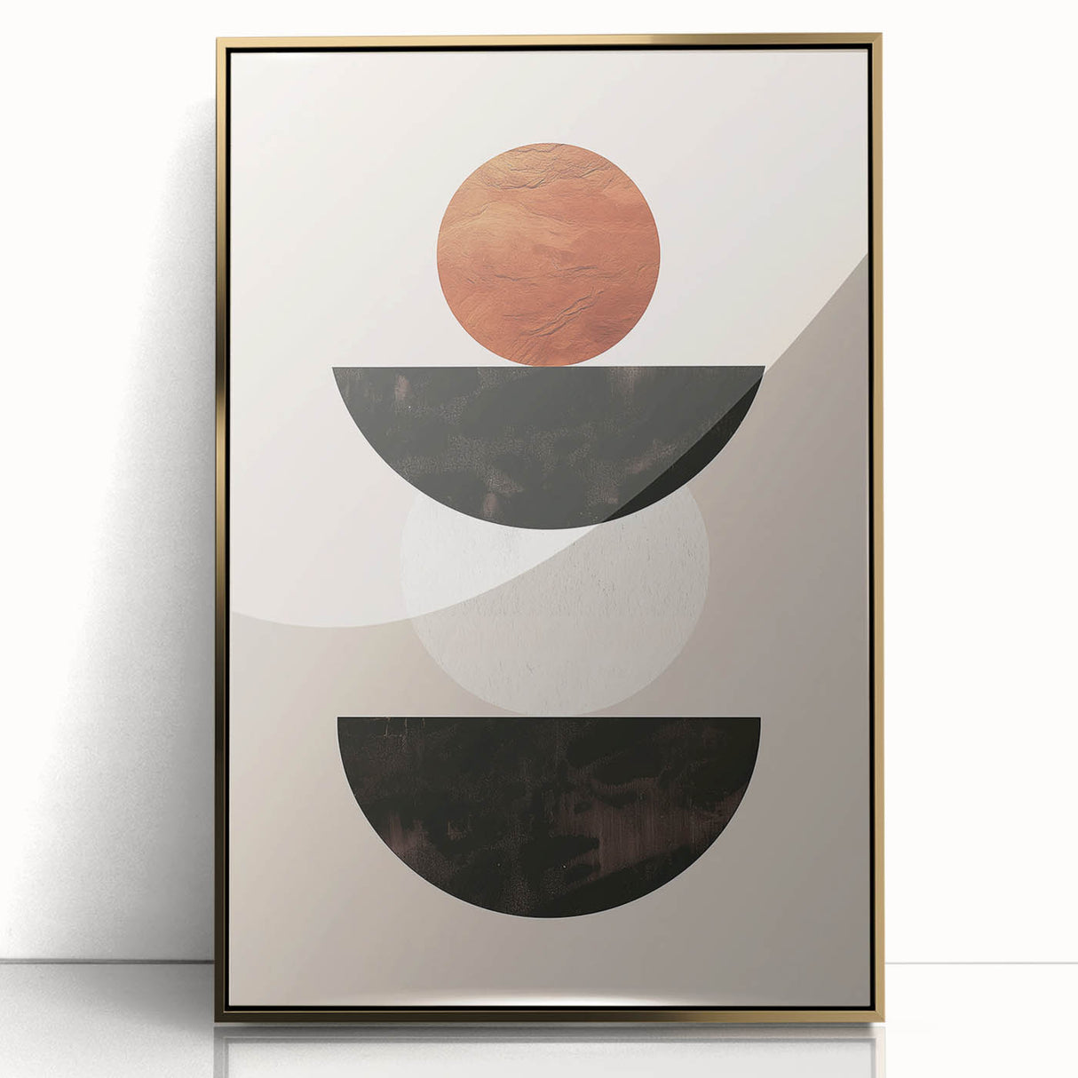 Minimalist Bohemian Wall Art - Geometric Boho Decor Canvas with Earthy Tones