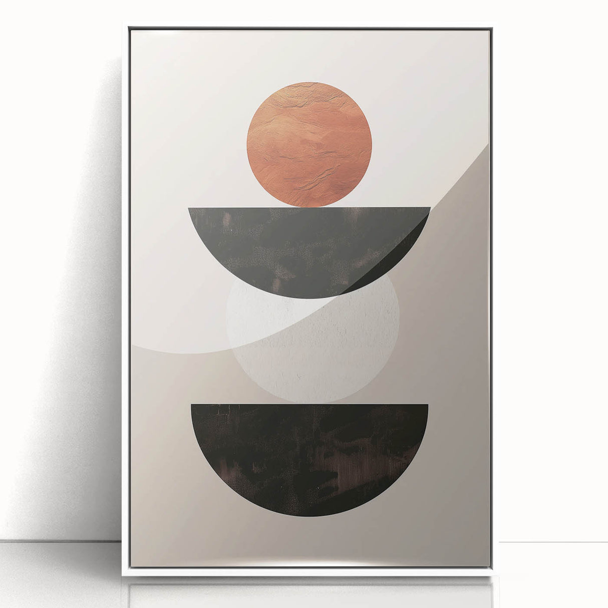 Minimalist Bohemian Wall Art - Geometric Boho Decor Canvas with Earthy Tones