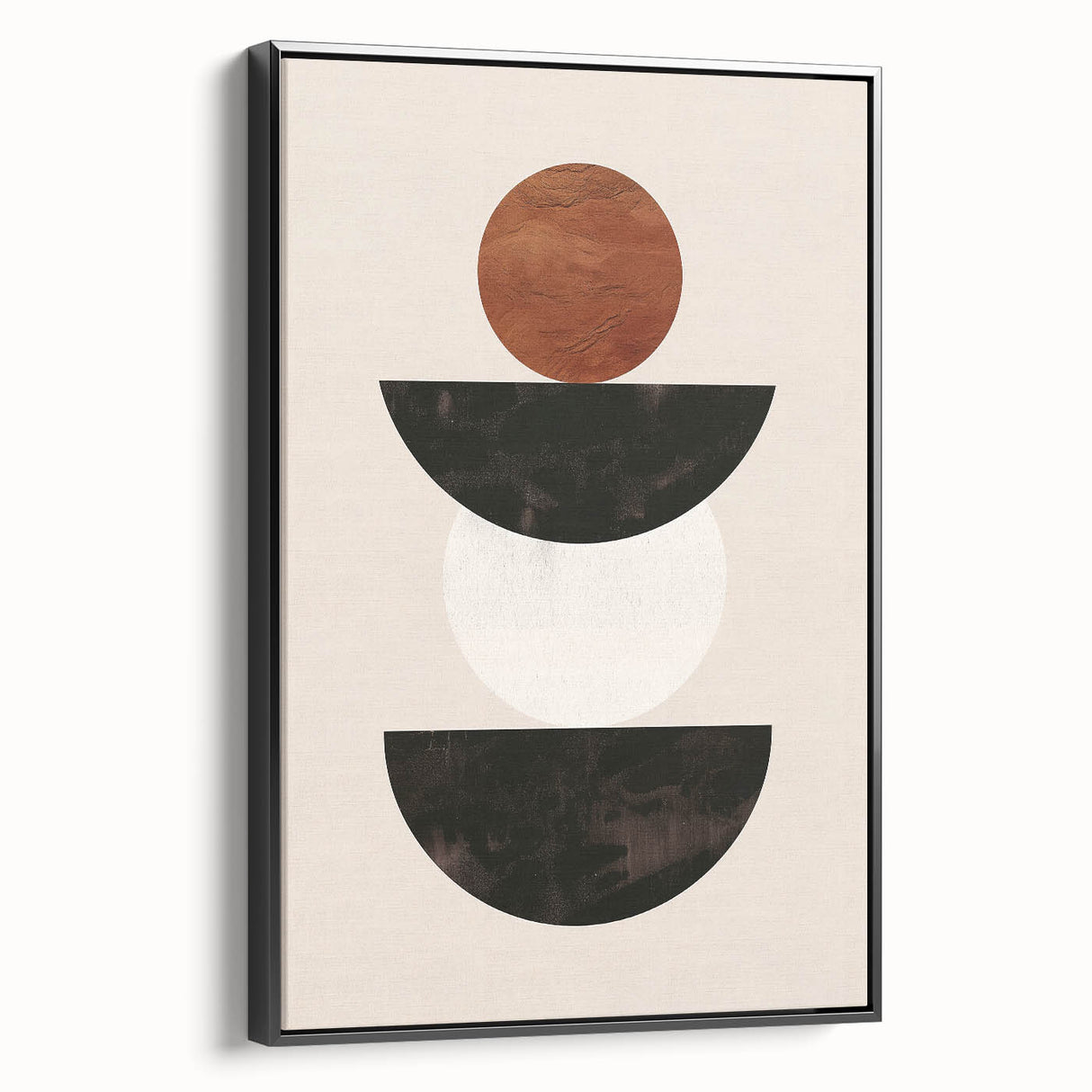 Minimalist Bohemian Wall Art - Geometric Boho Decor Canvas with Earthy Tones