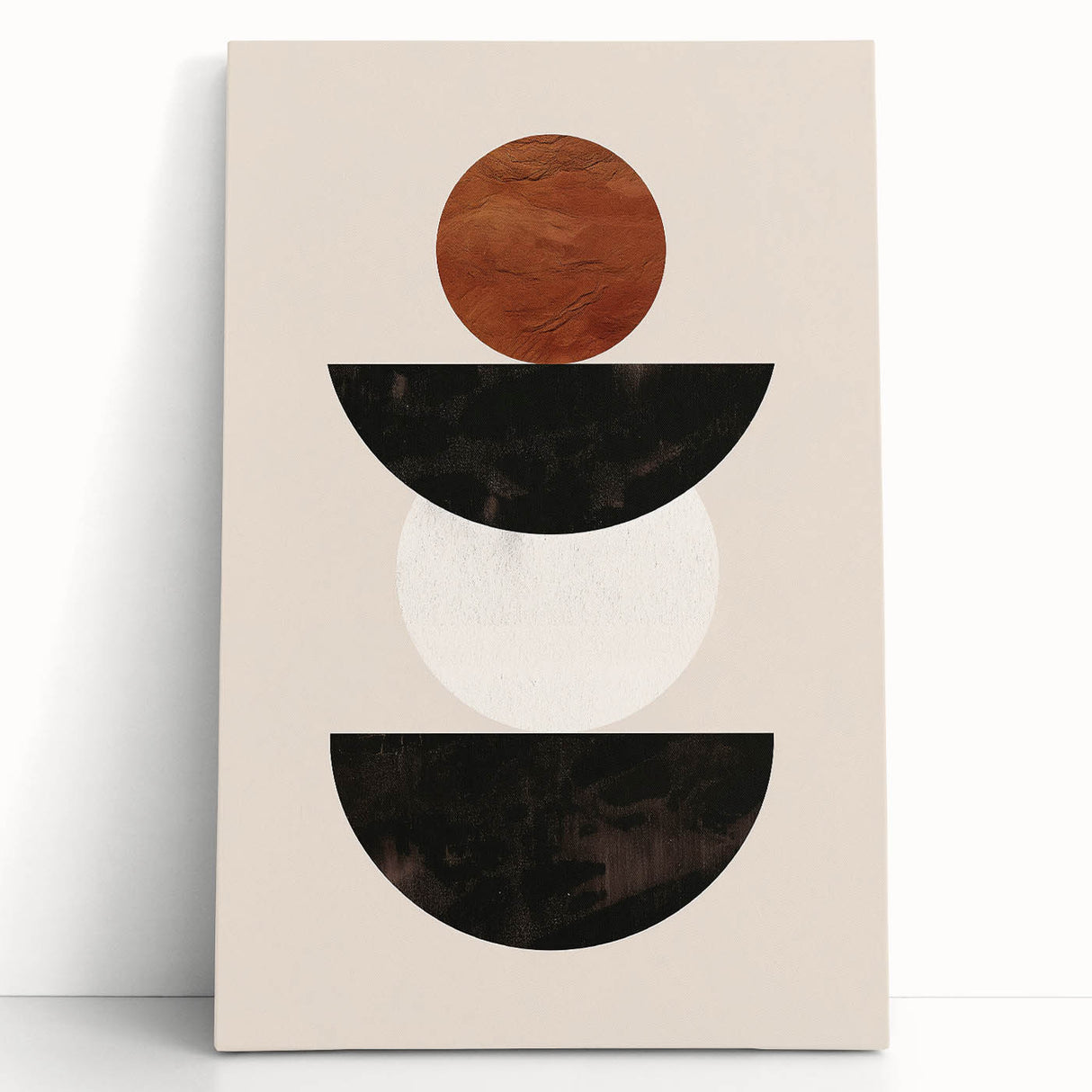 Minimalist Bohemian Wall Art - Geometric Boho Decor Canvas with Earthy Tones