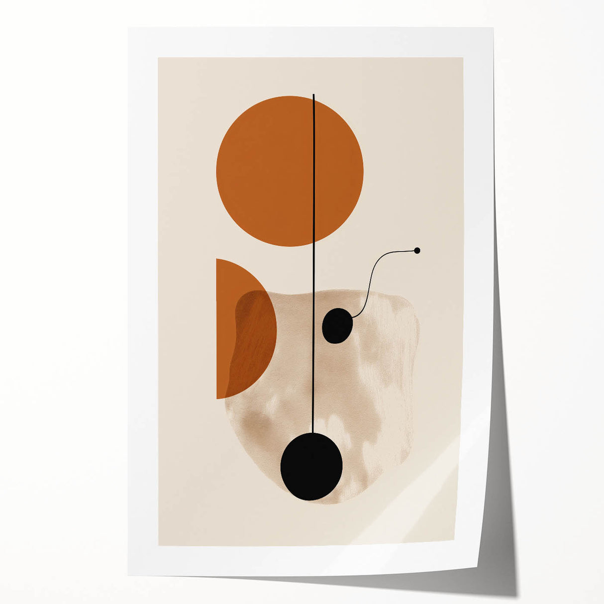 Modern Bohemian Wall Art - Geometric Boho Decor Canvas with Warm Earthy Tones