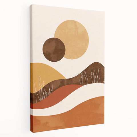 Eclectic Bohemian Wall Art | Artistic Boho Decor Canvas for Warm Interiors