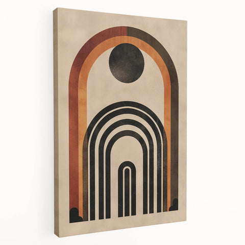 Retro Bohemian Wall Art | Geometric Boho Decor Canvas for Chic Interiors