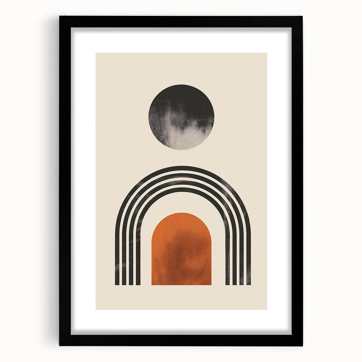 Boho Wall Art | Artistic Bohemian Decor | Geometric Circle and Arch Design