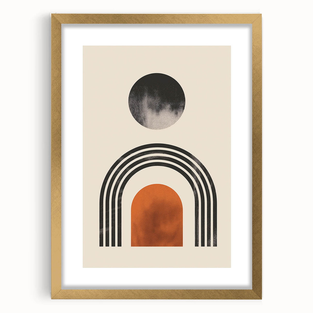 Boho Wall Art | Artistic Bohemian Decor | Geometric Circle and Arch Design