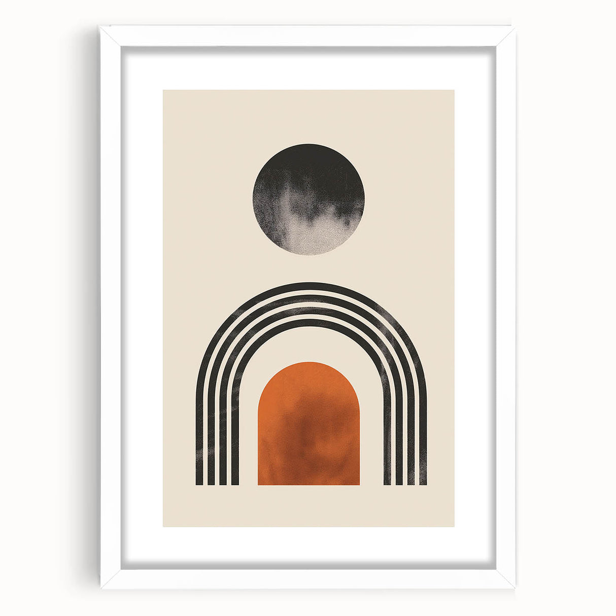 Boho Wall Art | Artistic Bohemian Decor | Geometric Circle and Arch Design