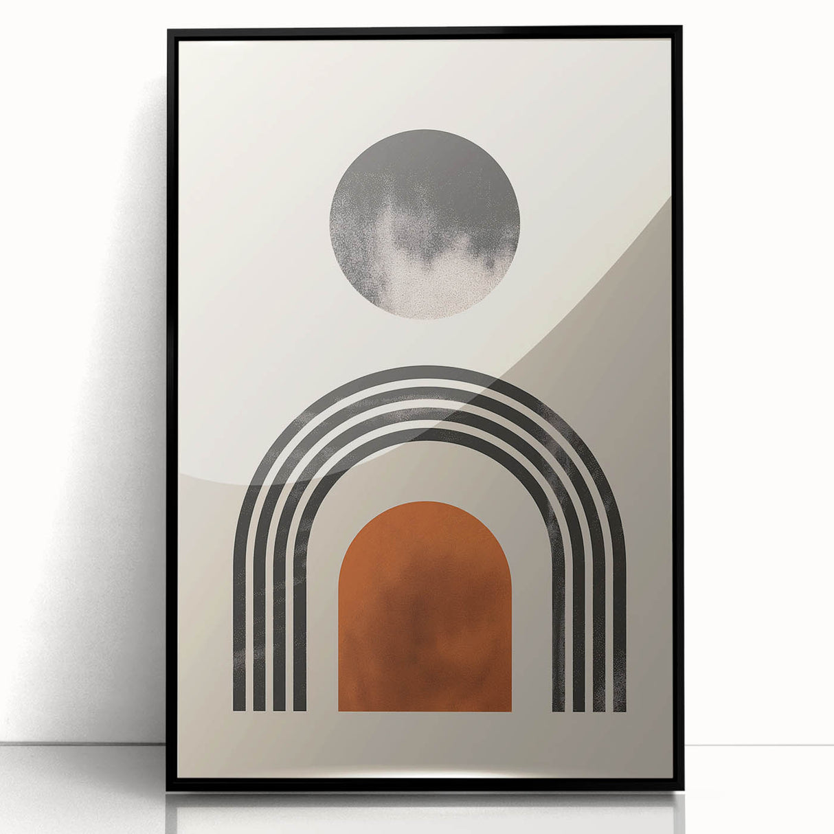 Boho Wall Art | Artistic Bohemian Decor | Geometric Circle and Arch Design