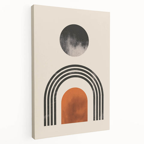 Boho Wall Art | Artistic Bohemian Decor | Geometric Circle and Arch Design