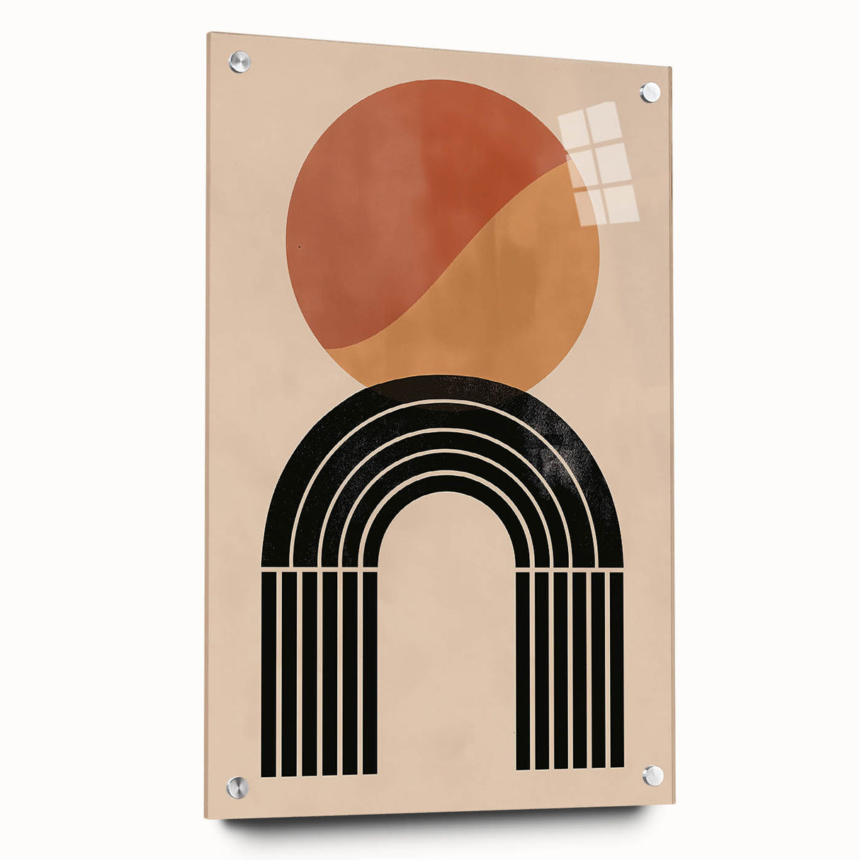 Bohemian Wall Art | Eclectic Boho Decor Canvas | Circle and Arch Design