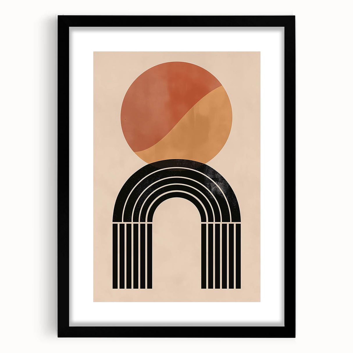 Bohemian Wall Art | Eclectic Boho Decor Canvas | Circle and Arch Design