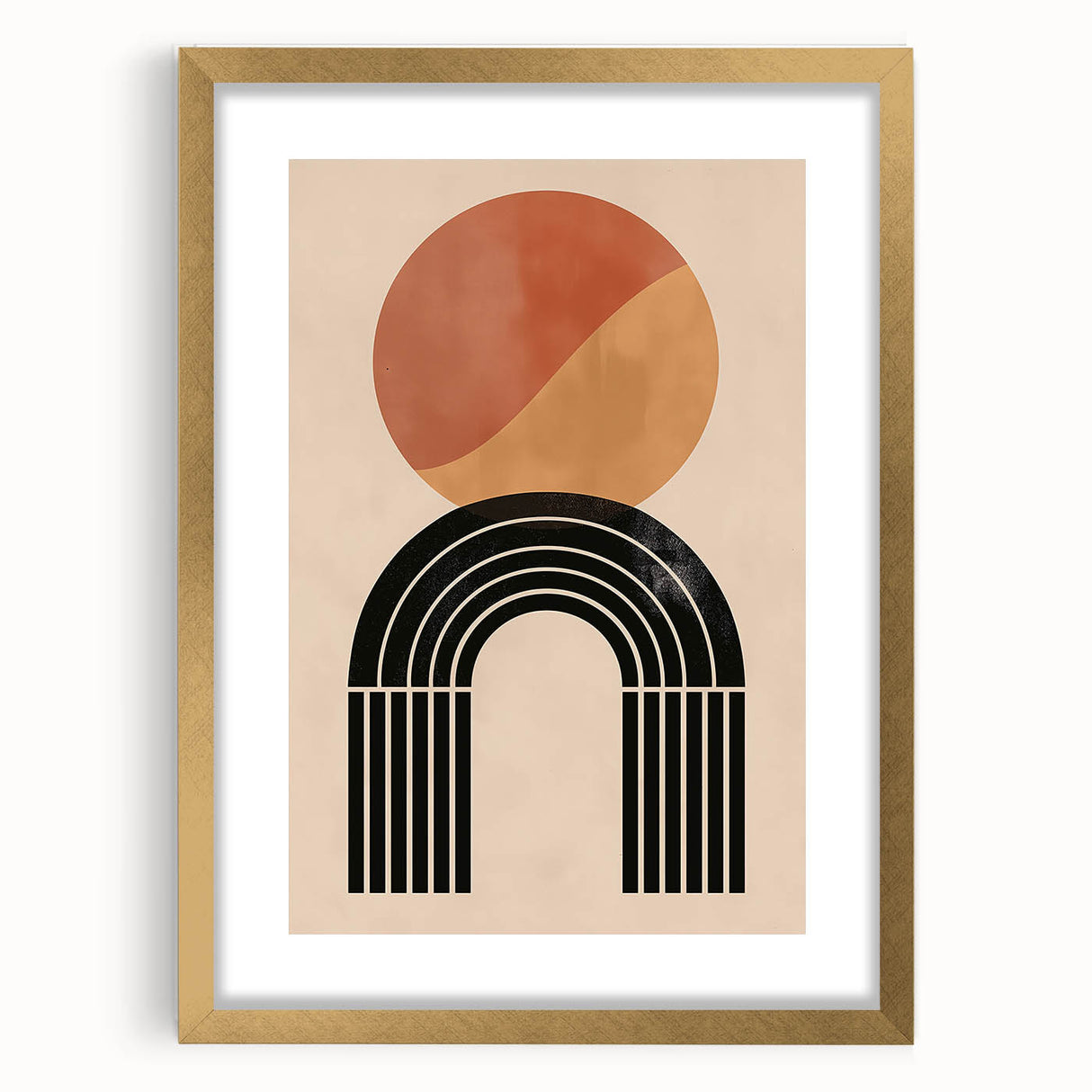 Bohemian Wall Art | Eclectic Boho Decor Canvas | Circle and Arch Design