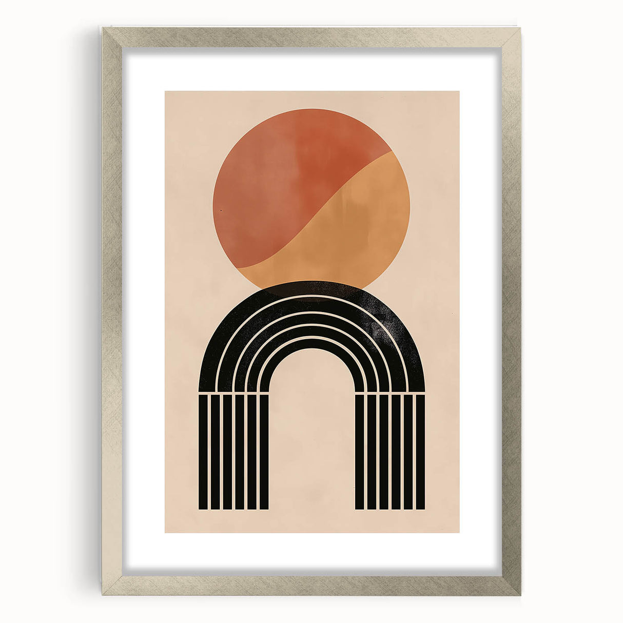 Bohemian Wall Art | Eclectic Boho Decor Canvas | Circle and Arch Design