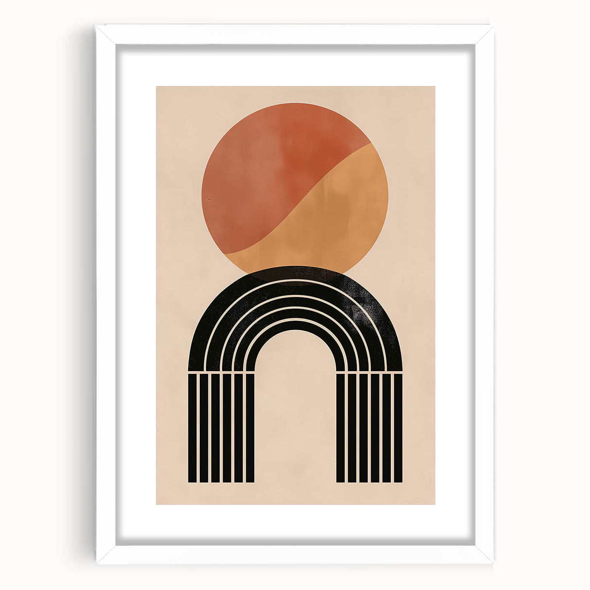 Bohemian Wall Art | Eclectic Boho Decor Canvas | Circle and Arch Design