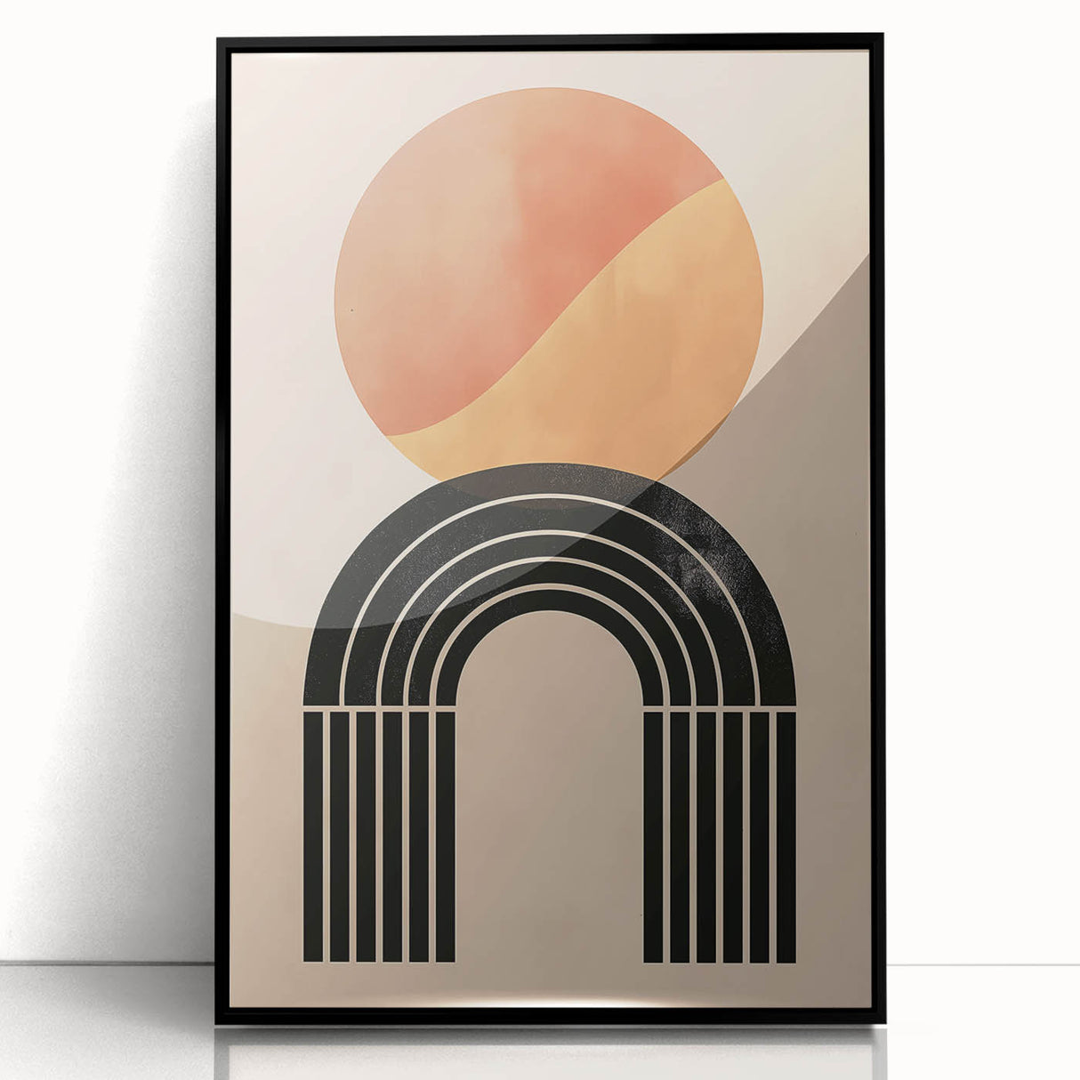 Bohemian Wall Art | Eclectic Boho Decor Canvas | Circle and Arch Design