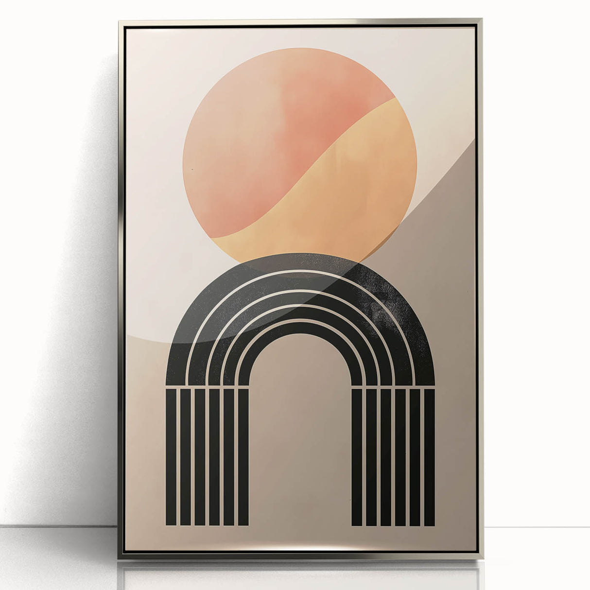 Bohemian Wall Art | Eclectic Boho Decor Canvas | Circle and Arch Design