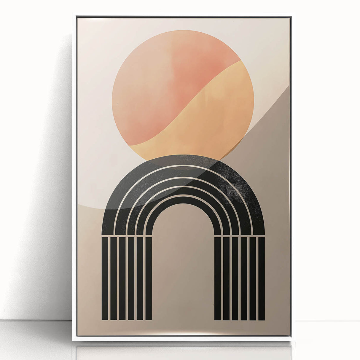 Bohemian Wall Art | Eclectic Boho Decor Canvas | Circle and Arch Design