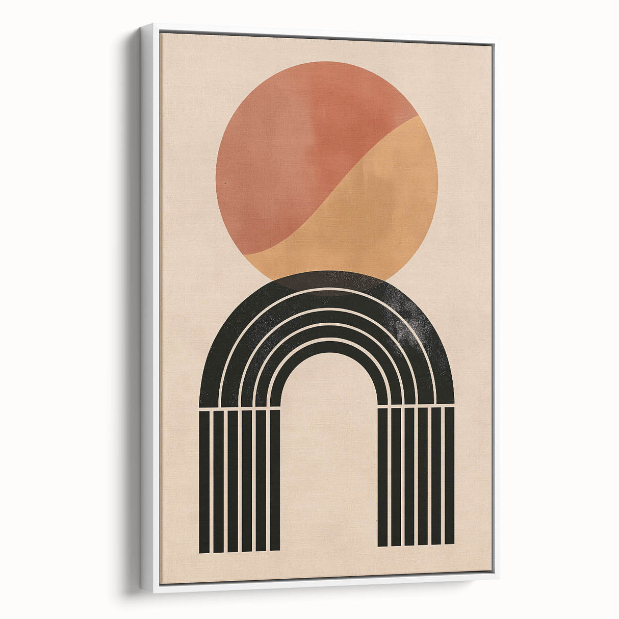 Bohemian Wall Art | Eclectic Boho Decor Canvas | Circle and Arch Design