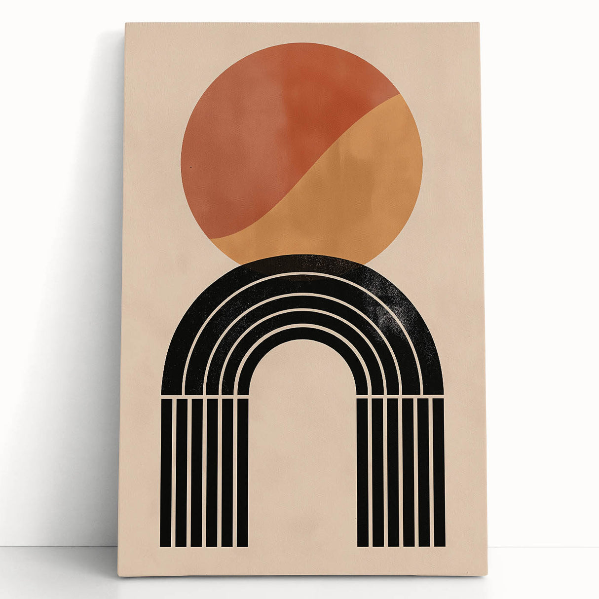 Bohemian Wall Art | Eclectic Boho Decor Canvas | Circle and Arch Design