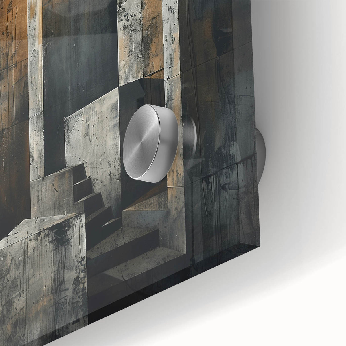 Brutalist Wall Art | Abstract Concrete Staircase | Industrial Canvas Print