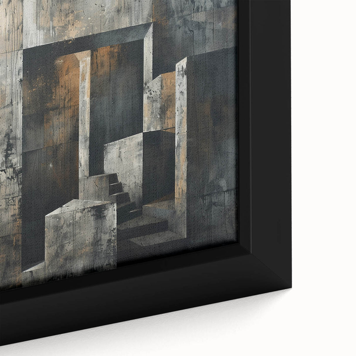 Brutalist Wall Art | Abstract Concrete Staircase | Industrial Canvas Print
