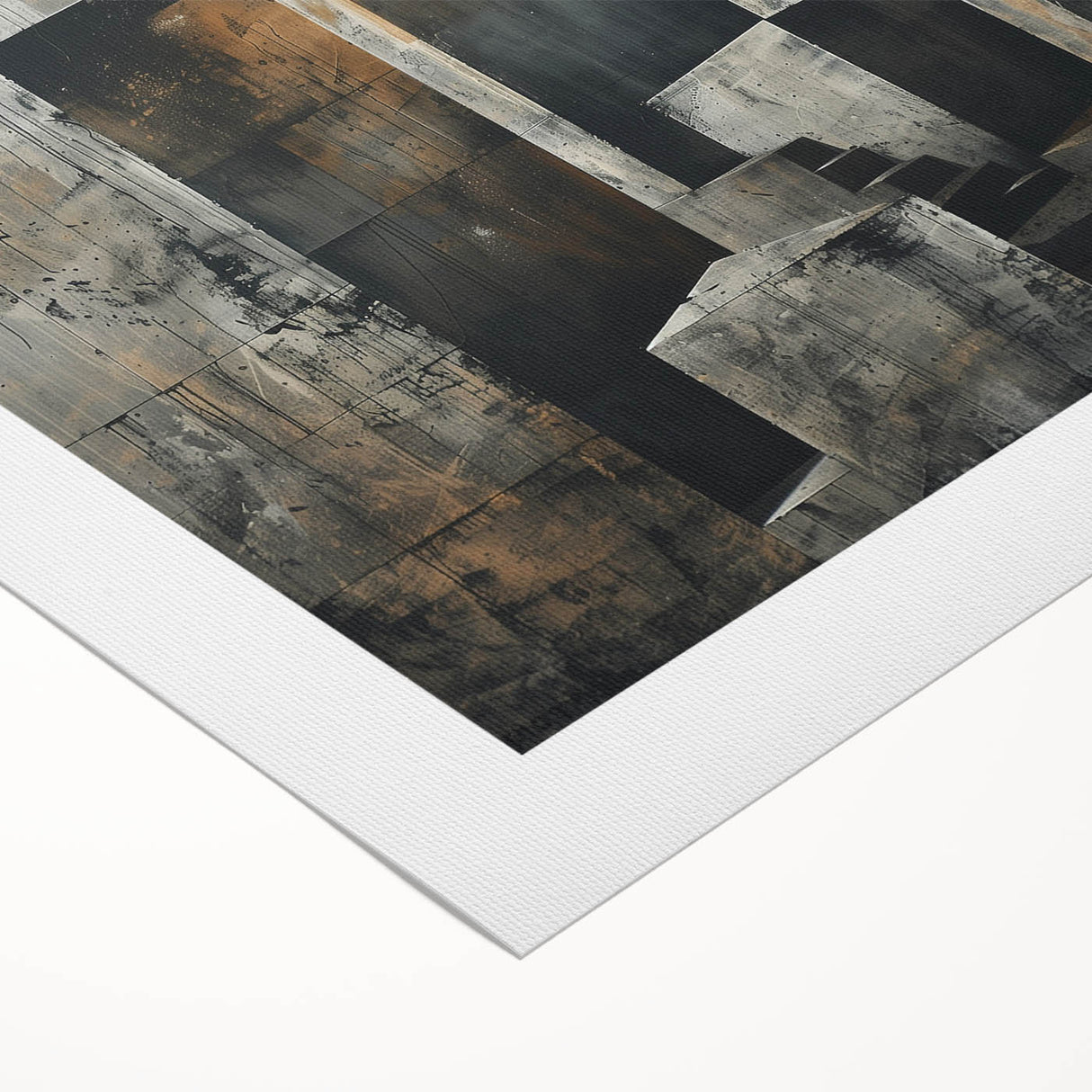 Brutalist Wall Art | Abstract Concrete Staircase | Industrial Canvas Print