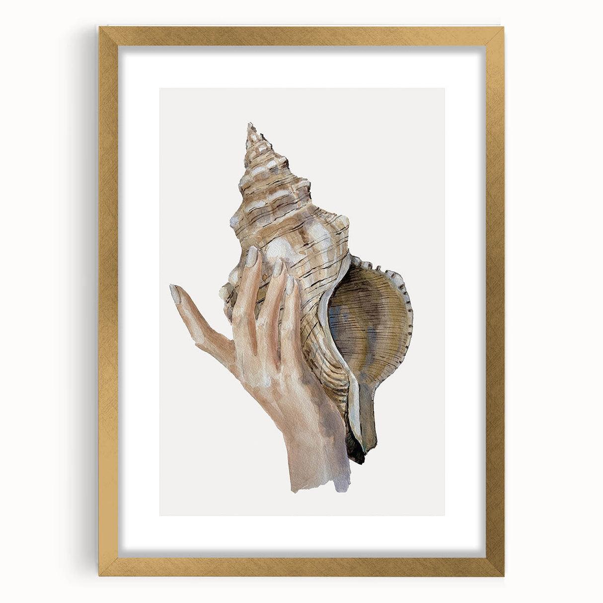 Coastal Wall Art - Nautical Conch Shell Print for Beach-Themed Decor