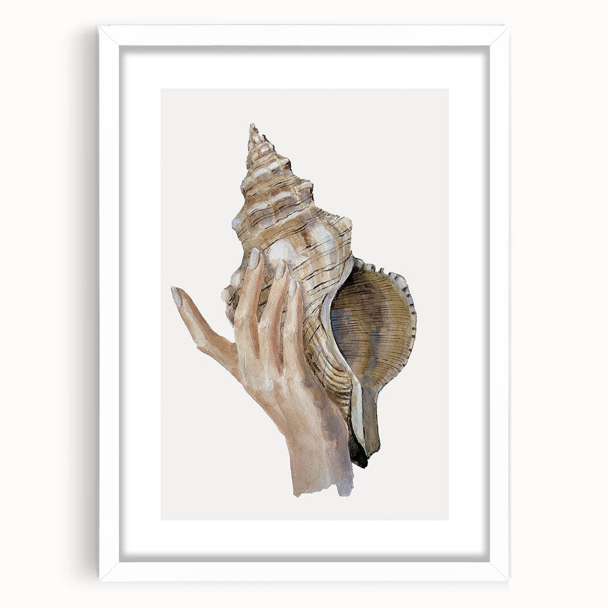 Coastal Wall Art - Nautical Conch Shell Print for Beach-Themed Decor