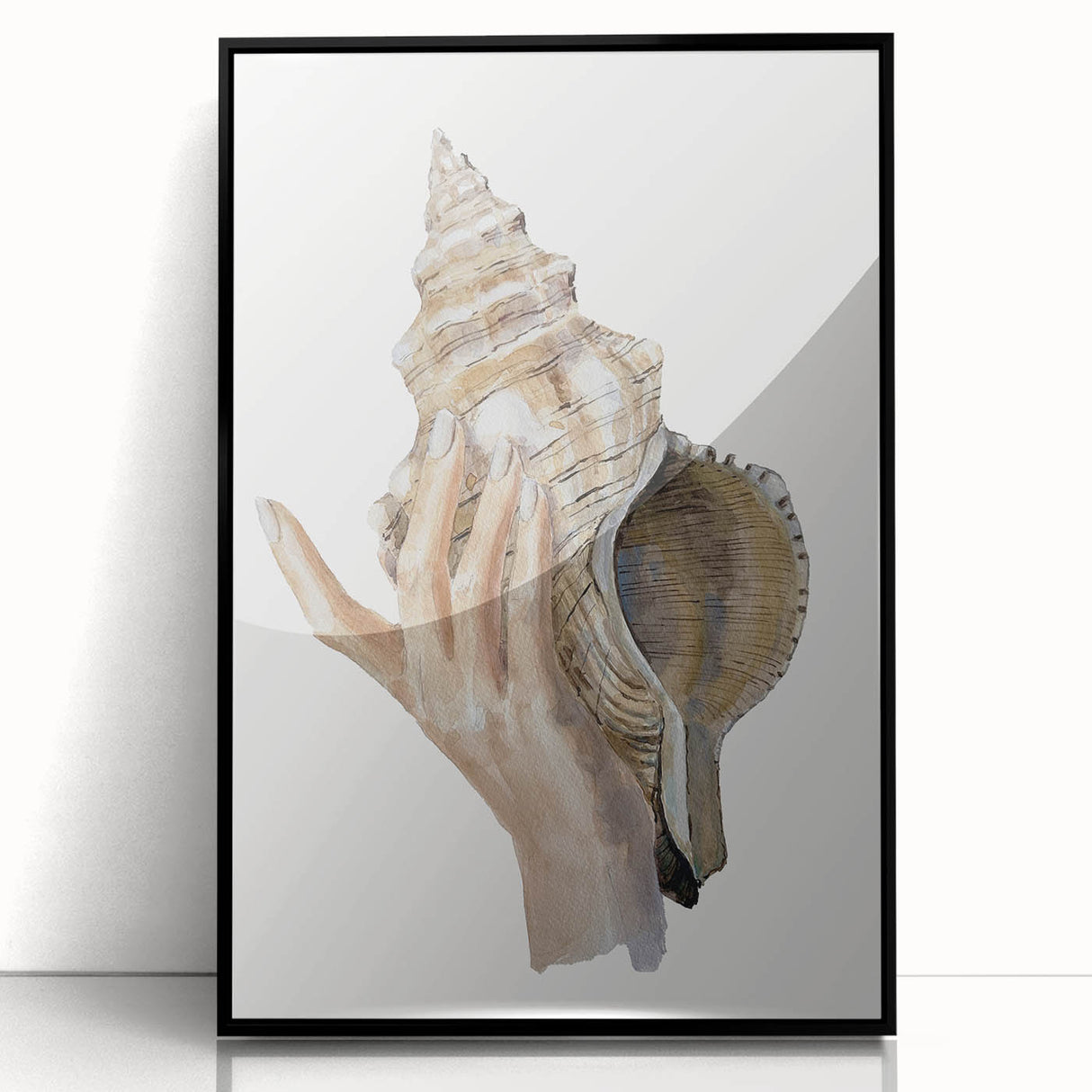 Coastal Wall Art - Nautical Conch Shell Print for Beach-Themed Decor
