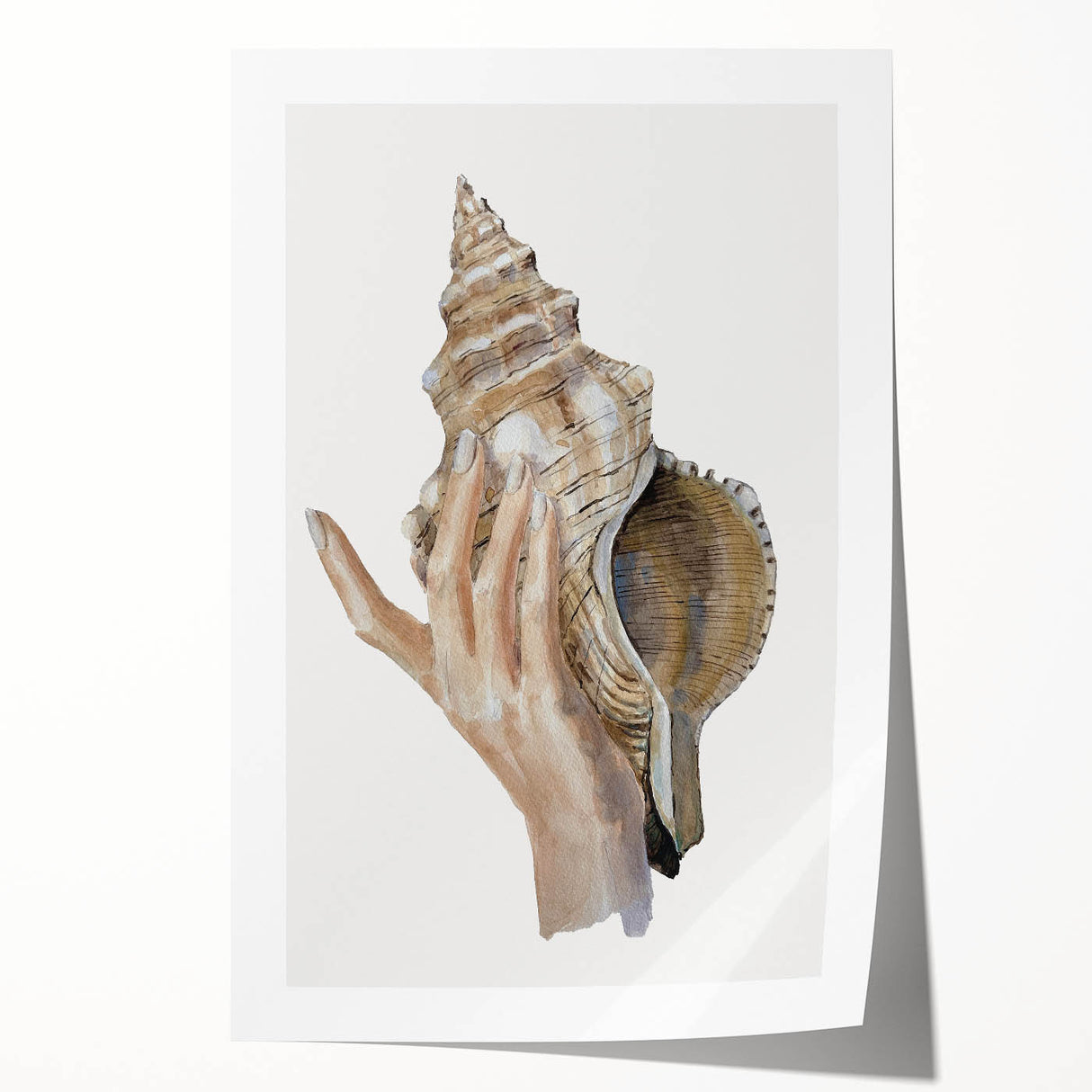 Coastal Wall Art - Nautical Conch Shell Print for Beach-Themed Decor