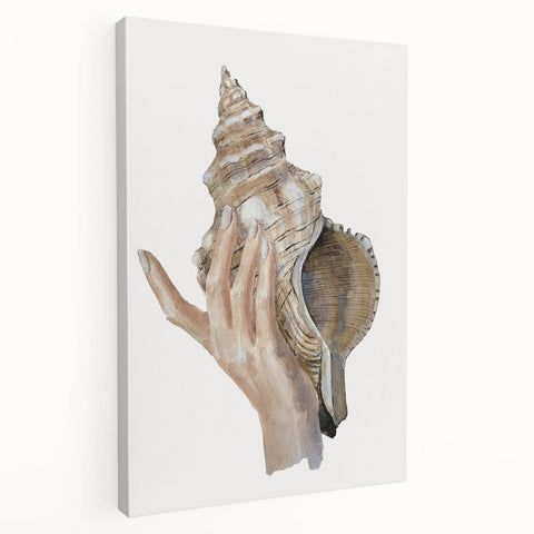 Coastal Wall Art - Nautical Conch Shell Print for Beach-Themed Decor