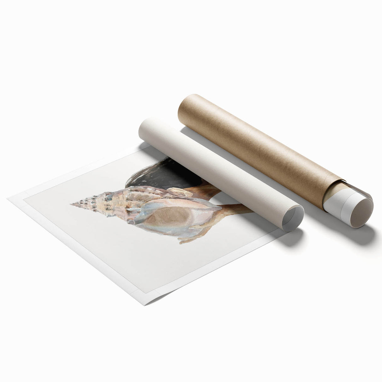 Coastal Wall Art - Woman with Conch Shell Beach-Themed Nautical Print