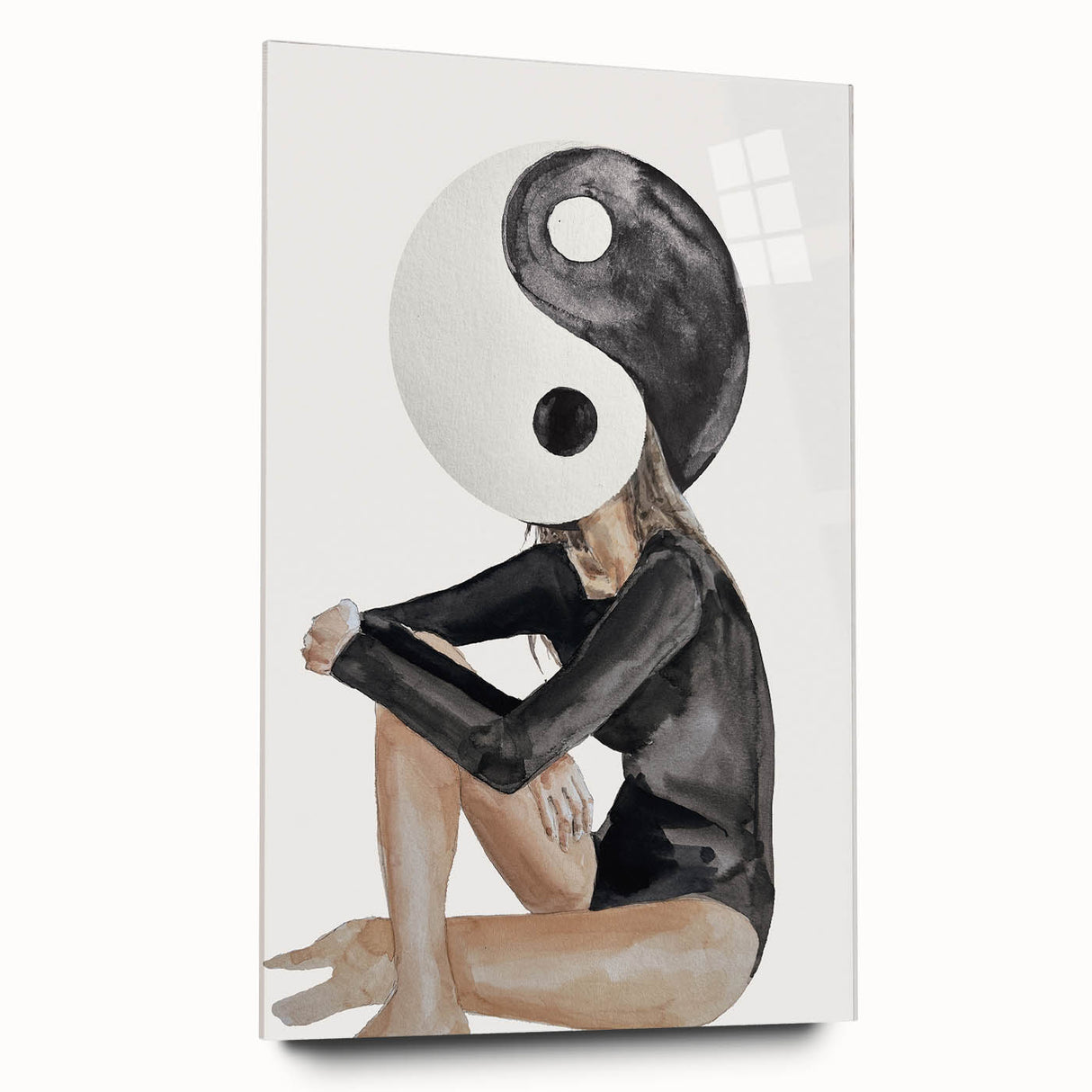 Modern Coastal Wall Art - Yin Yang Woman Beach-Themed Nautical Print