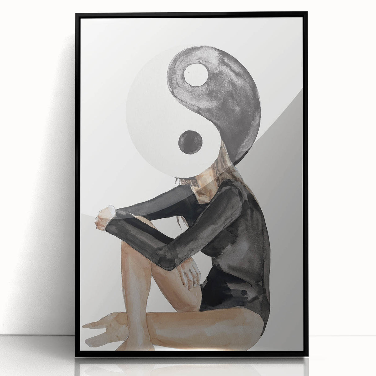 Modern Coastal Wall Art - Yin Yang Woman Beach-Themed Nautical Print