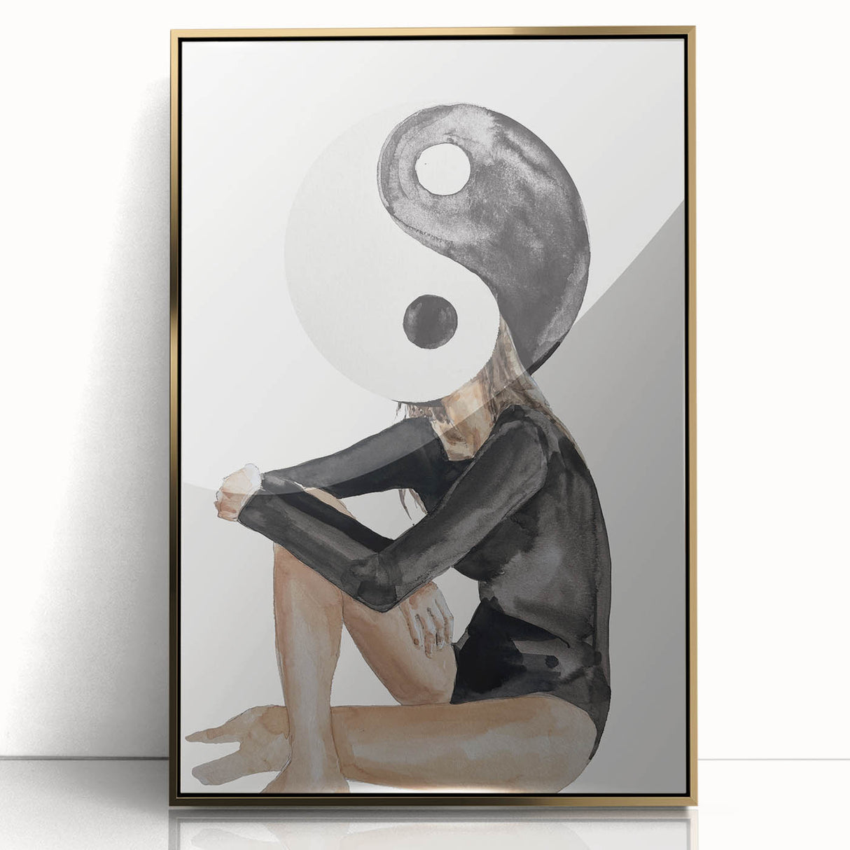 Modern Coastal Wall Art - Yin Yang Woman Beach-Themed Nautical Print