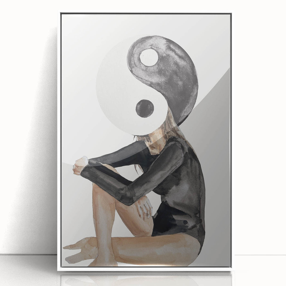 Modern Coastal Wall Art - Yin Yang Woman Beach-Themed Nautical Print