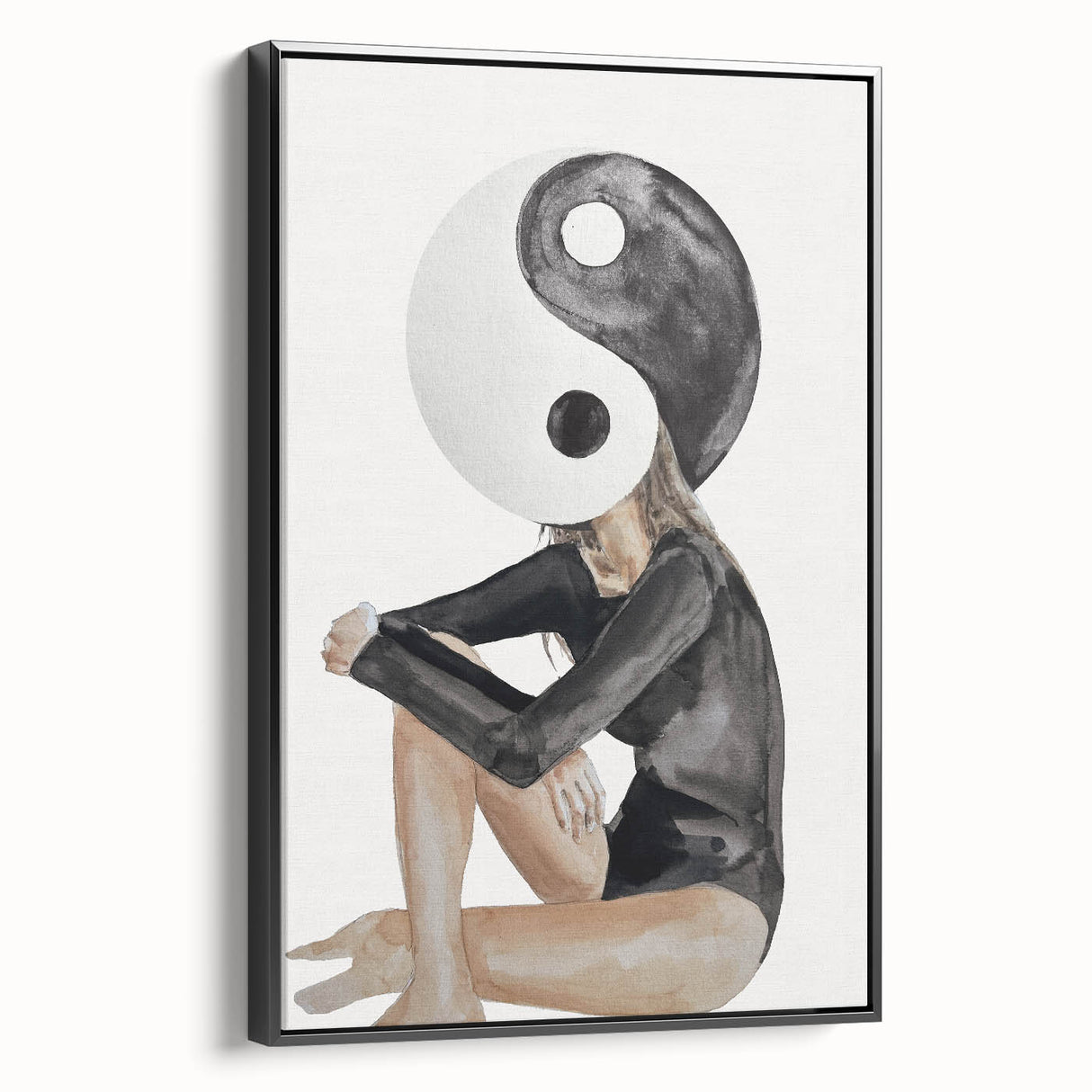 Modern Coastal Wall Art - Yin Yang Woman Beach-Themed Nautical Print