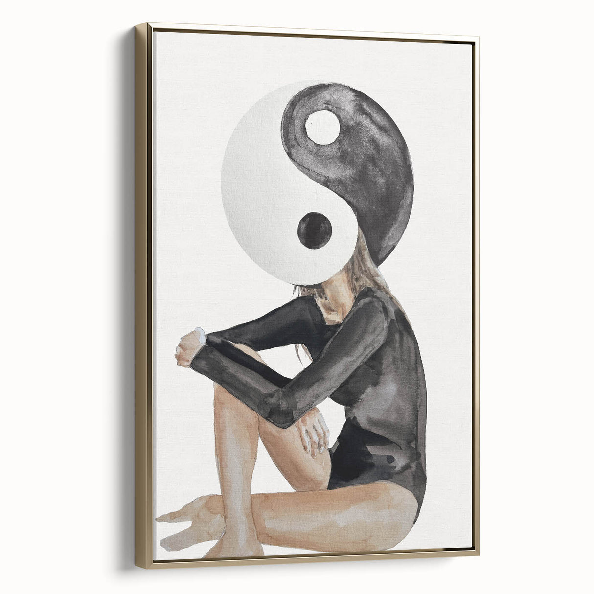 Modern Coastal Wall Art - Yin Yang Woman Beach-Themed Nautical Print