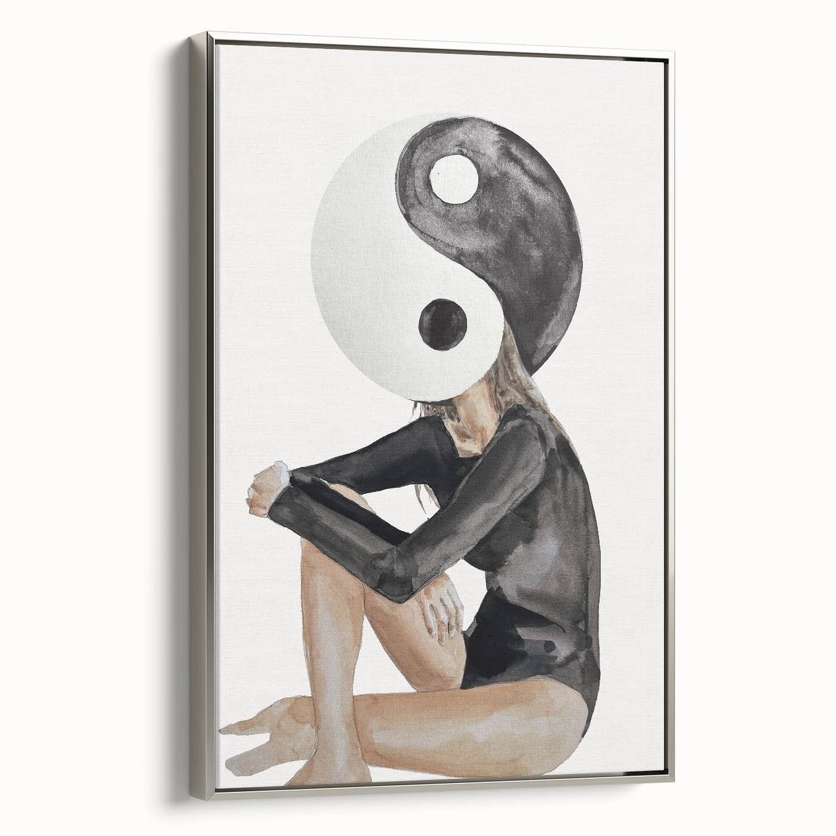 Modern Coastal Wall Art - Yin Yang Woman Beach-Themed Nautical Print
