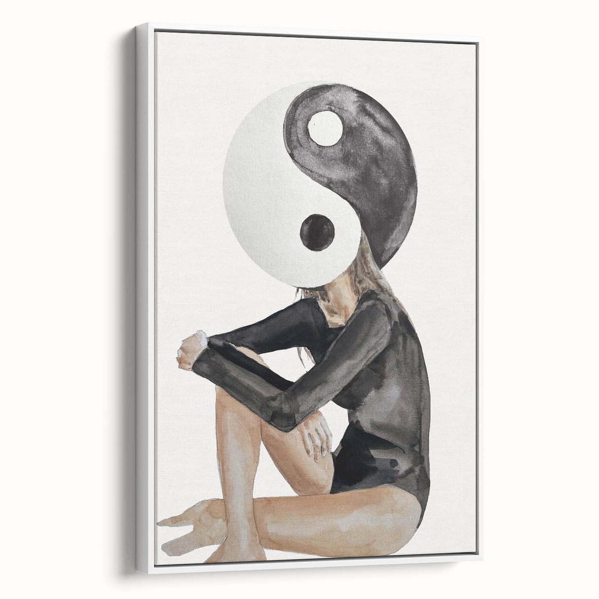 Modern Coastal Wall Art - Yin Yang Woman Beach-Themed Nautical Print