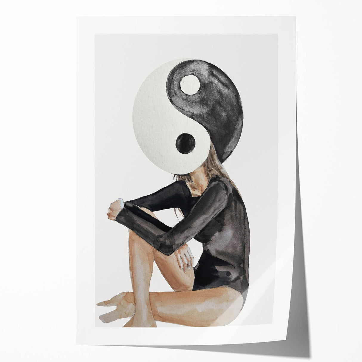 Modern Coastal Wall Art - Yin Yang Woman Beach-Themed Nautical Print