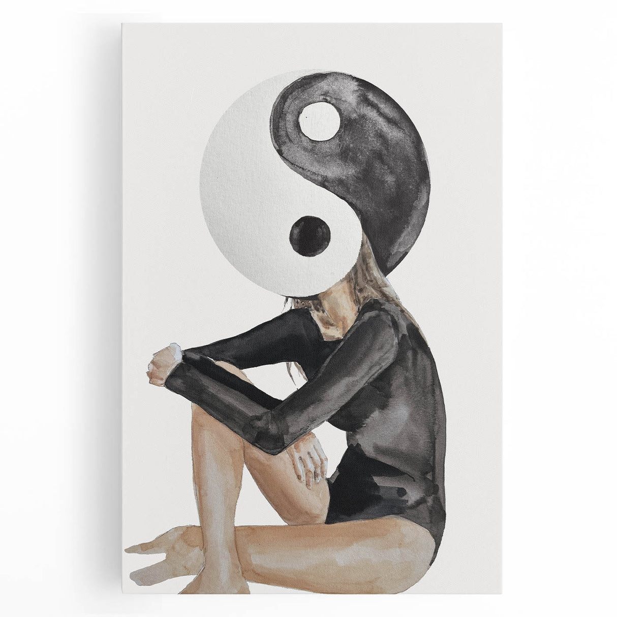 Modern Coastal Wall Art - Yin Yang Woman Beach-Themed Nautical Print