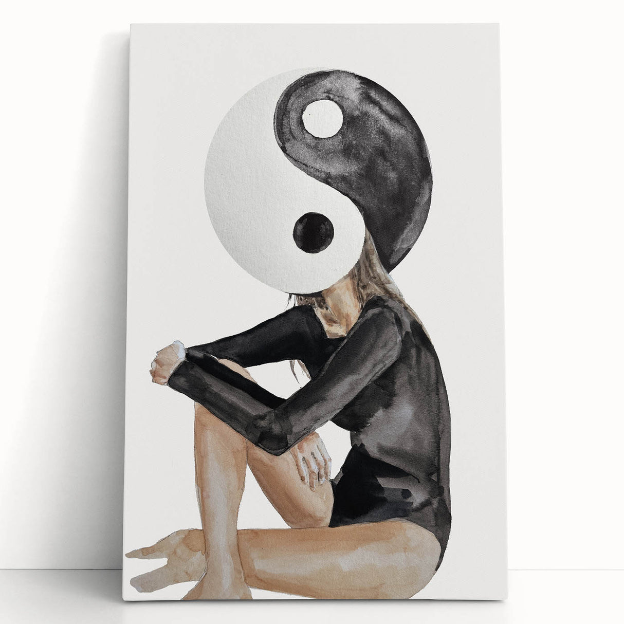 Modern Coastal Wall Art - Yin Yang Woman Beach-Themed Nautical Print