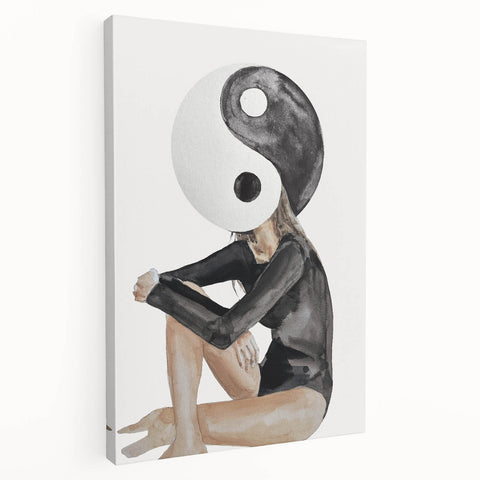 Modern Coastal Wall Art - Yin Yang Woman Beach-Themed Nautical Print