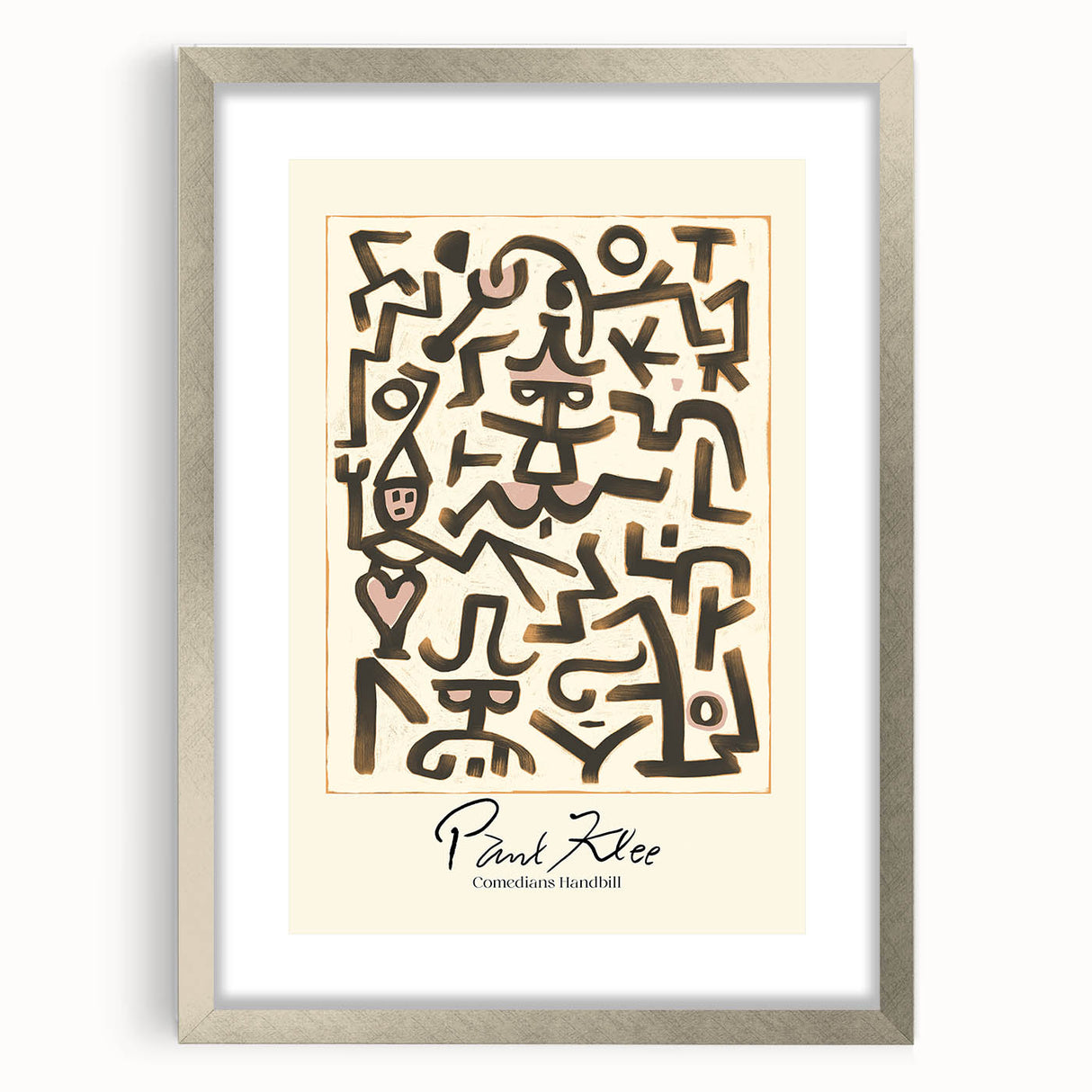 Modern Abstract Wall Art – Paul Klee-Inspired "Comedians Handbill" Print